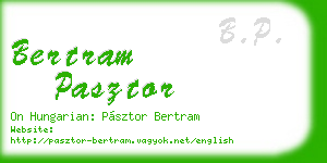 bertram pasztor business card
